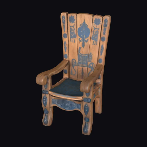 Ancient Nordic Carved Chair