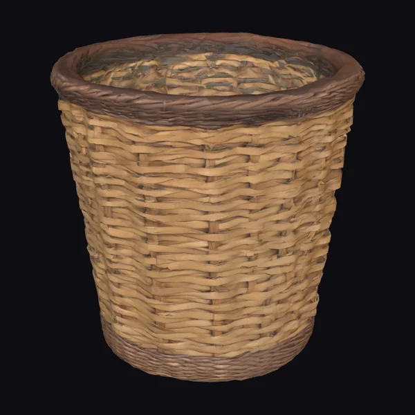 Woven Wicker Trash Can
