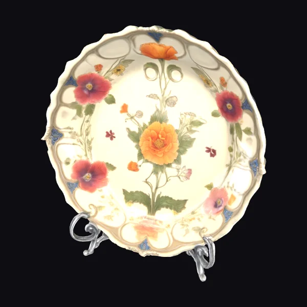 Ceramic Glossy Flower Plate