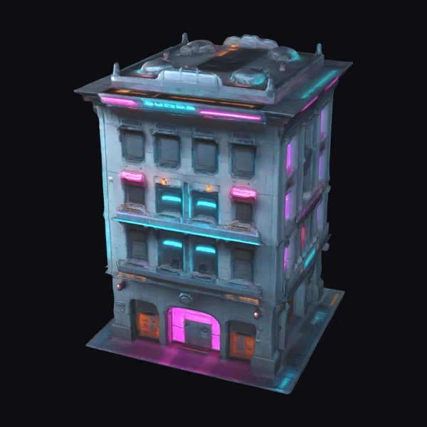 Cyberpunk Building Facade