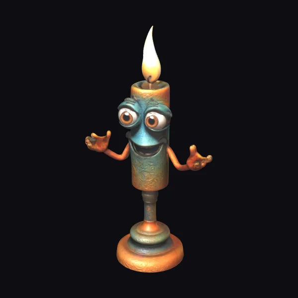 Anthropomorphic Cartoon Candle