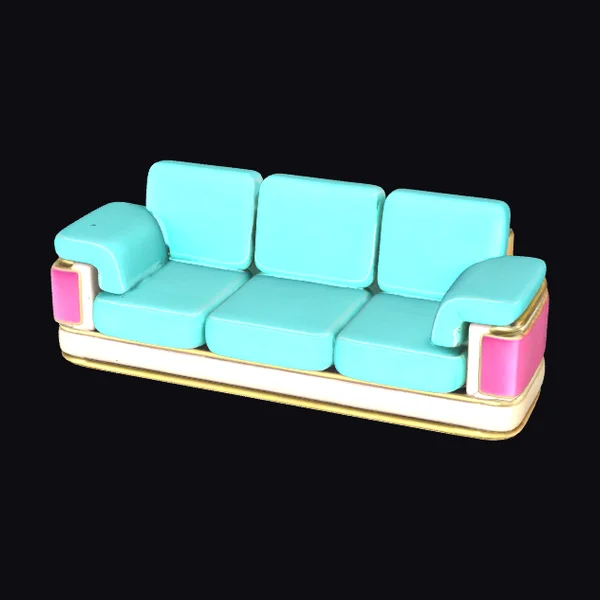 Aqua and Pink Couch