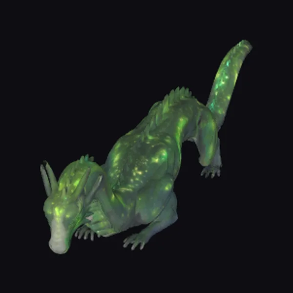Glowing Green Scaly Dragon