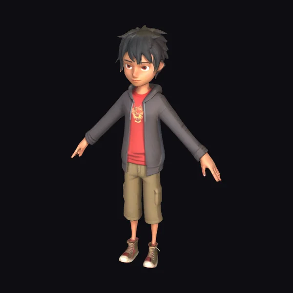 Animated Boy Black Hair