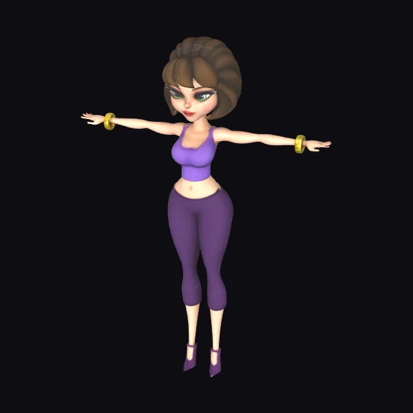 Animated Character in Purple