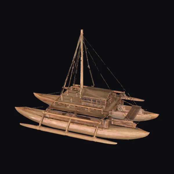 Wooden Catamaran Model