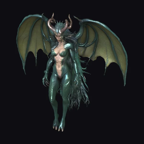 Female Demon with Wings