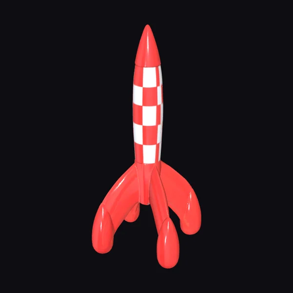 Red Checkered Rocket Toy