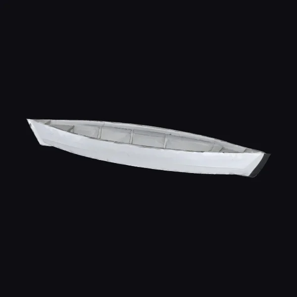 White Wooden Boat Hull