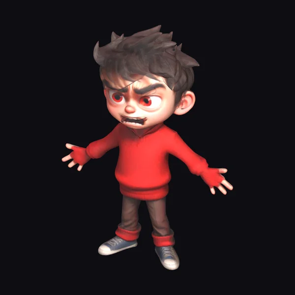 Angry Boy in Red Sweater