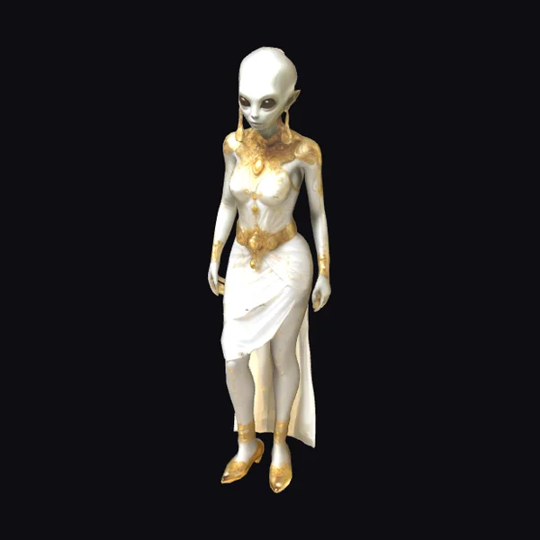 Alien Woman White Gold