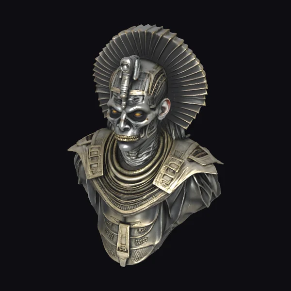 Ancient Cyber Skull Bust