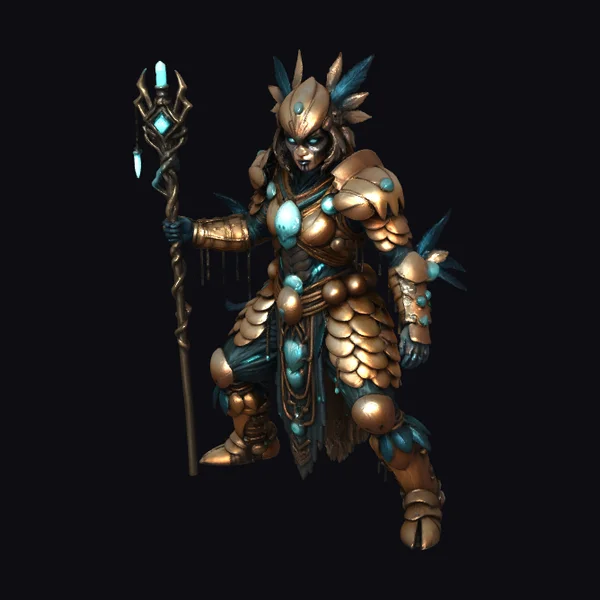 Ancient Warrior with Staff