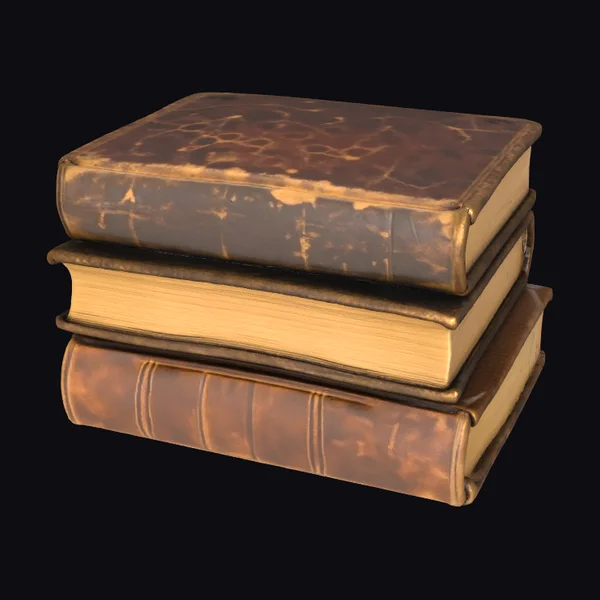 Stack of Old Leather Books