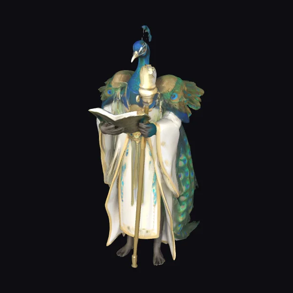 Anthropomorphic Peacock Healer