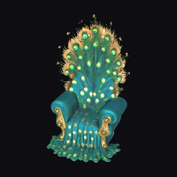 Golden Peacock Feather Throne