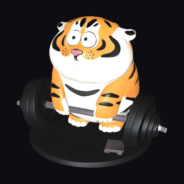 Weightlifting Cartoon Tiger