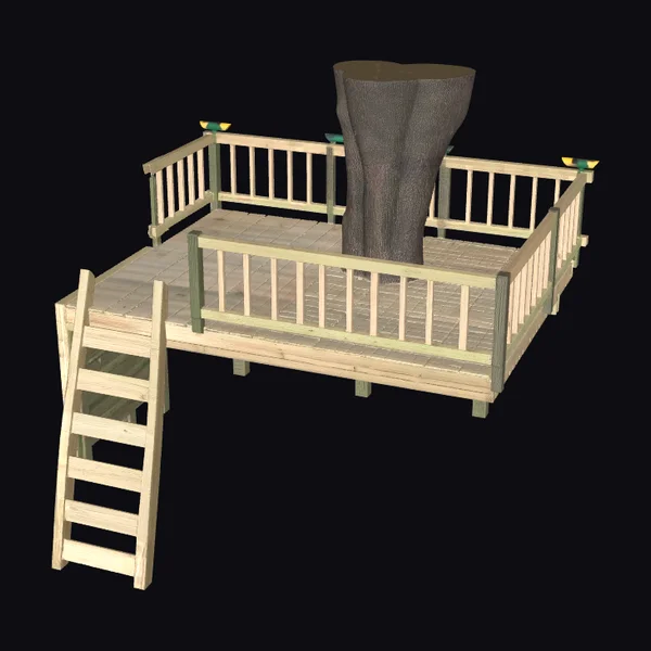 Wooden Tree Fort Platform