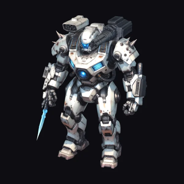 Armored Azure Sentinel Robot