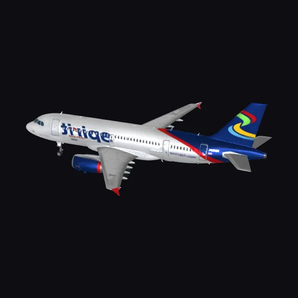 Airplane with Colorful Tail
