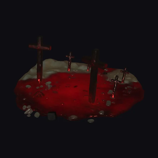 Bloodied Crosses on Ground