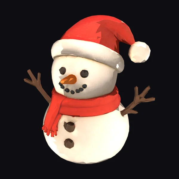 Snowman in Santa Hat