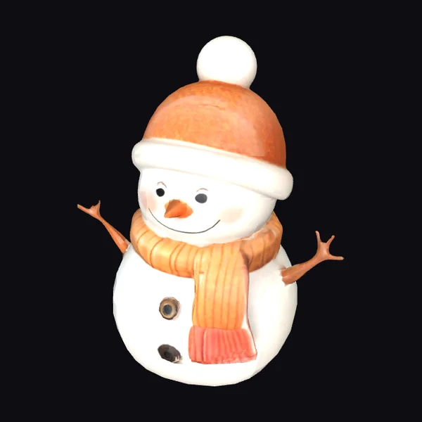 Snowman in Orange Scarf