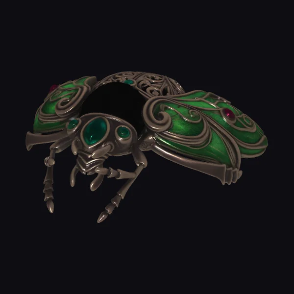 Emerald Jewel Beetle Brooch