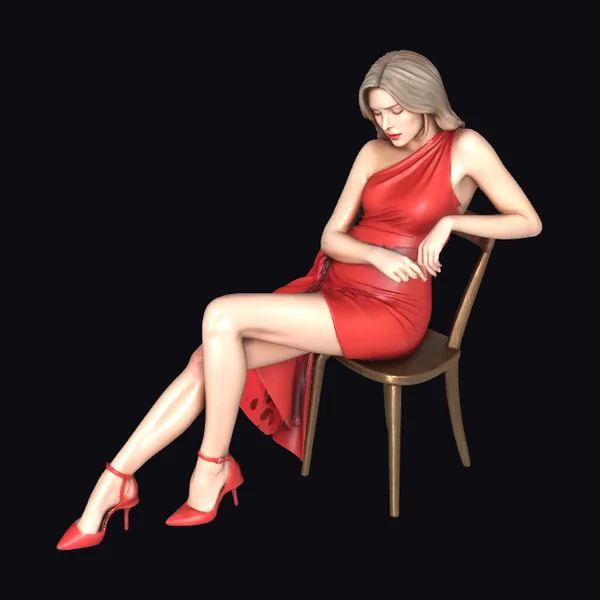 Woman in Red Dress