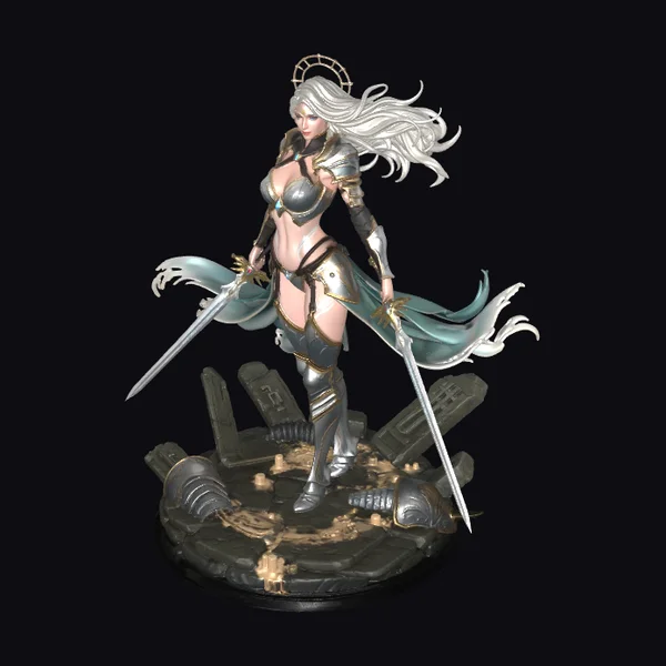Warrior Maiden with Swords