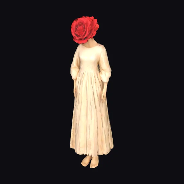 Woman with Rose Head