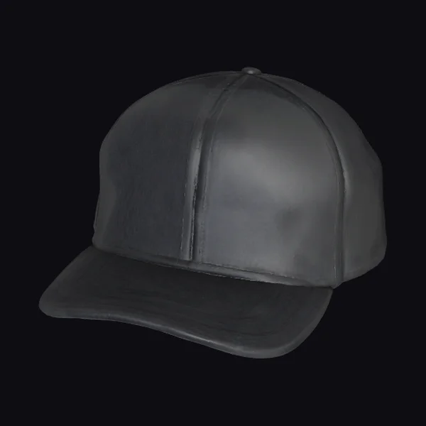 Black Leather Baseball Cap