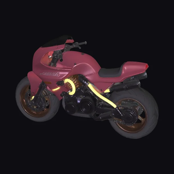 Crimson Neon Motorcycle