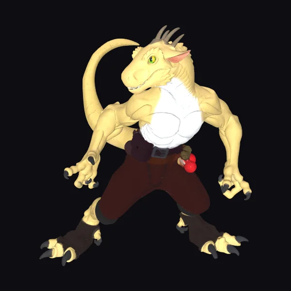 Yellow Scaly Humanoid Creature