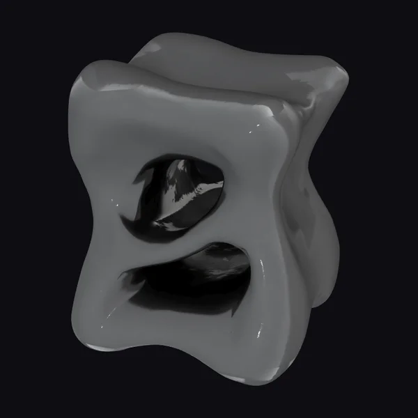 Glossy Dark Gray Amorphous