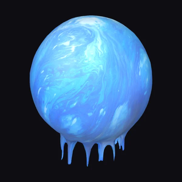 Dripping Blue Liquid Sphere