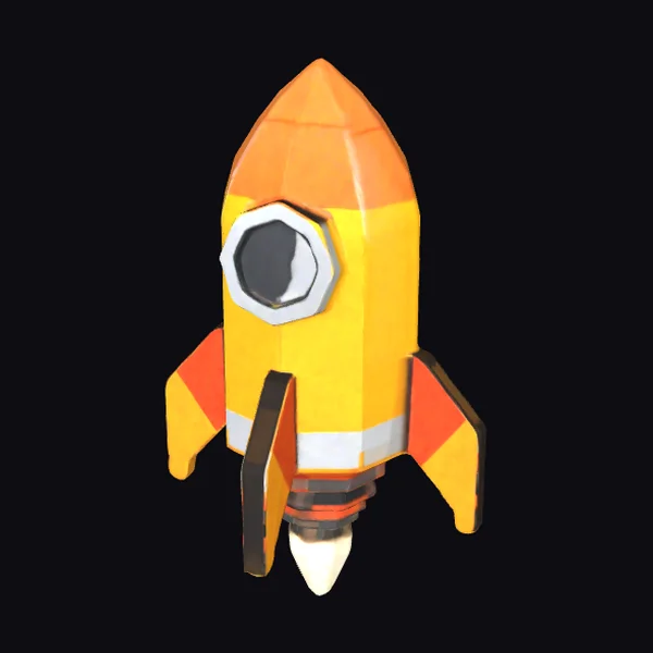 Orange Toy Rocket Ship
