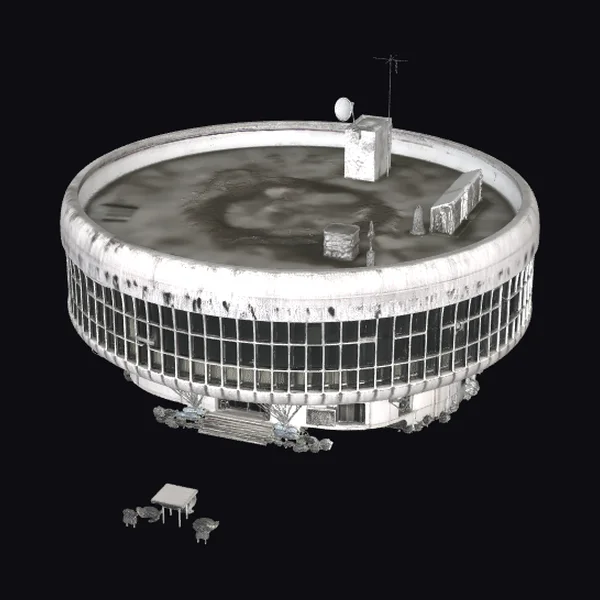 Abandoned Round Office Building