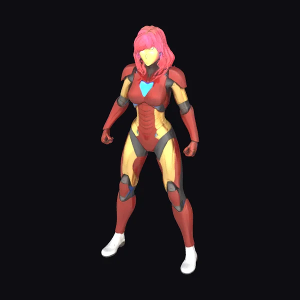 Armored Heroine in Lab