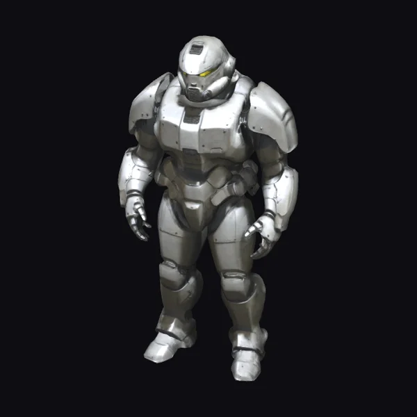 Silver Power Armor Suit