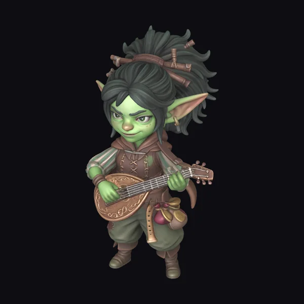Goblin Playing Lute Instrument