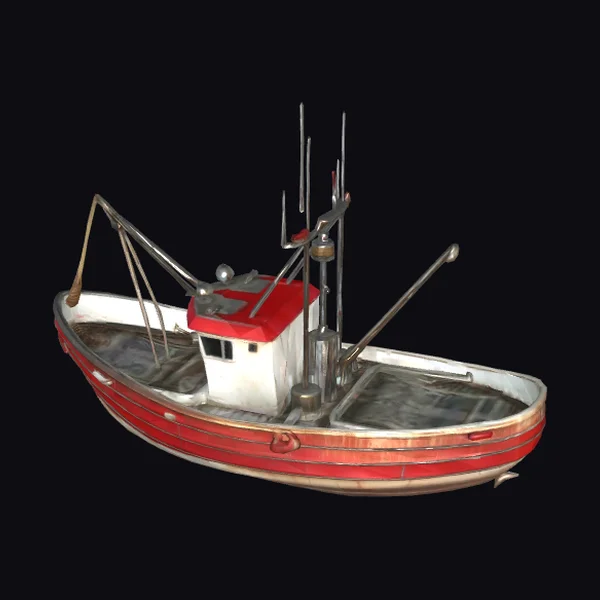 Red Fishing Boat Model