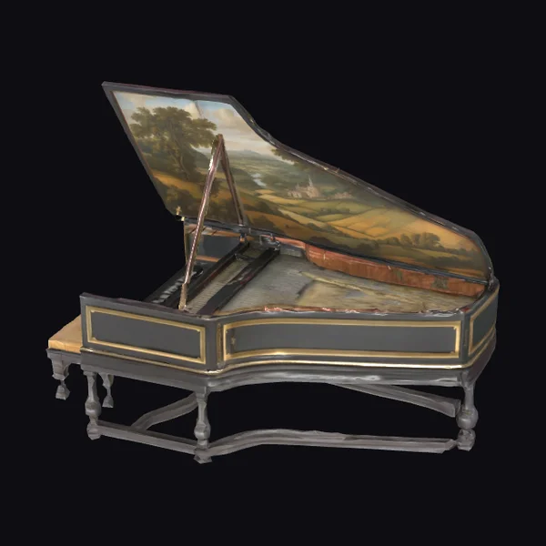 Harpsichord in Sunlit Room