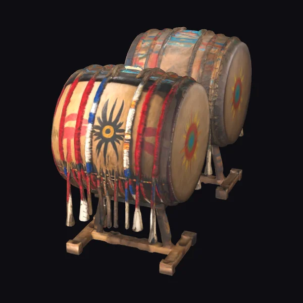 Giant War Drums Decorated