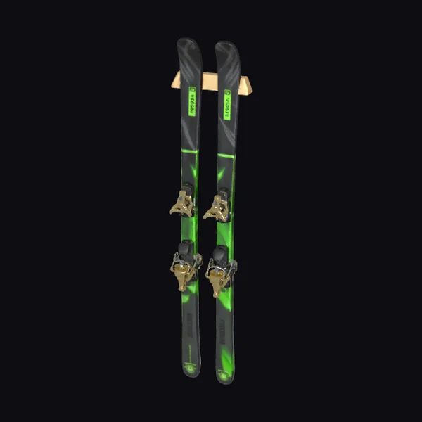Skis on Wall Rack