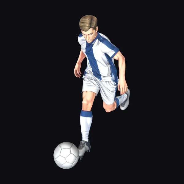 Soccer Player Kicking Ball