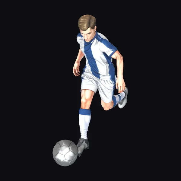 Soccer Player Kicking Ball