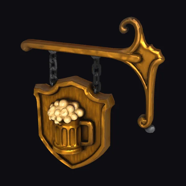Wooden Tavern Sign Emblem