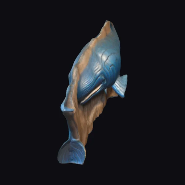 Blue Whale Wooden Relief