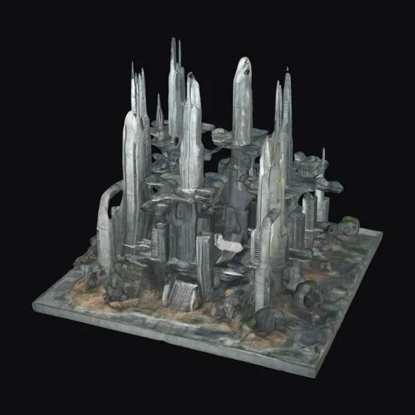 Dystopian City Skyline